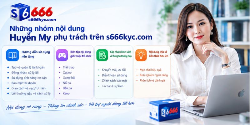 Những nhóm nội dung Huyền My phụ trách trên thachthucdanhhai.com